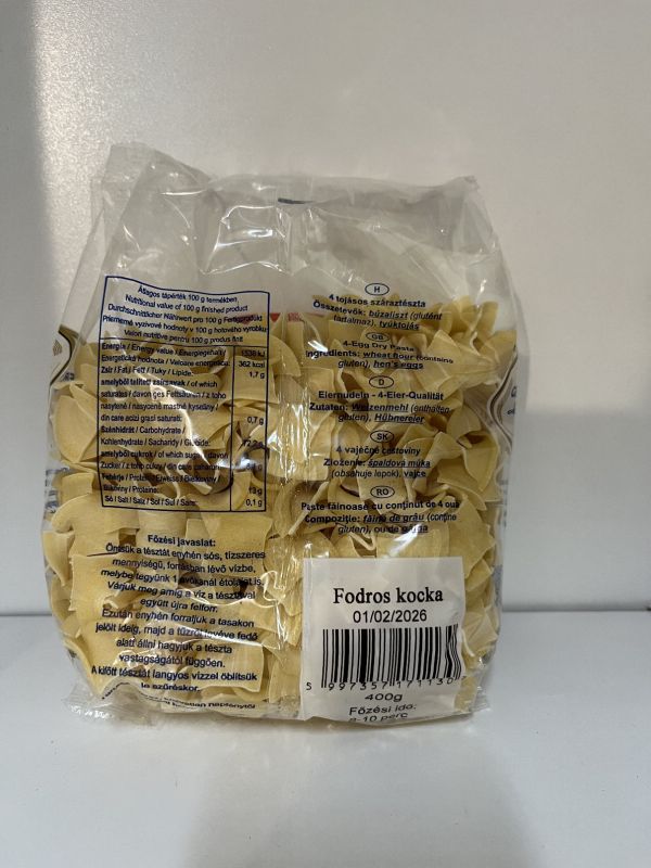 Fodros kocka (400g) Gergely tészta