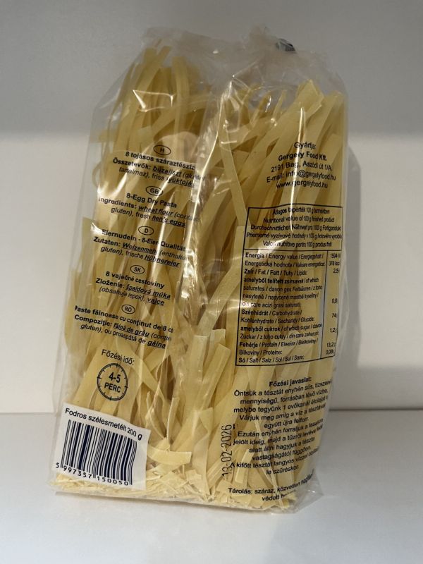 Fodros szélesmetélt (200g) Gergely tészta